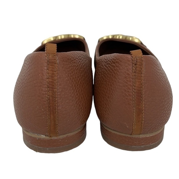 Boden Flats Women's 6 Brown Leather Gold Slip on Shoes - Picture 5 of 13